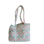 Floral Quilted Cotton Single Shoulder Large Bag with Large Capacity Mommy Bag and Book Bag