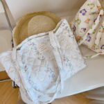 Floral Quilted Cotton Single Shoulder Large Bag with Large Capacity Mommy Bag and Book Bag - Image 6