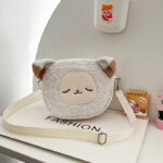Cartoon plush small bag round embroidered teddy bear bag - Image 8