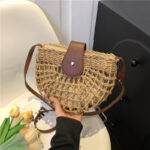 Straw woven bag women's beach bag crossbody shoulder bag armpit saddle bag - Image 7