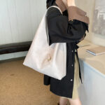 Solid color soft leather underarm bag - Image 5