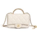 Metal chain diamond grid handbag - Image 8
