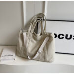 Crossbody Tote Bag in Corduroy, Large Capacity, Casual and Versatile, Shoulder Handbag for Fashionable Commuting - Image 7