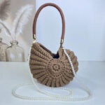 Fun handmade crochet ocean conch bag shell bag women's diagonal cross bag crochet bag - Image 5
