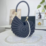 Fun handmade crochet ocean conch bag shell bag women's diagonal cross bag crochet bag - Image 3