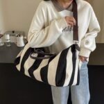 Fashionable Versatile Stripe Design Shoulder Handbag for Women, Unique Style - Image 5