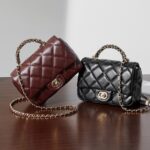 Metal chain diamond grid handbag - Image 6