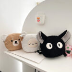 Cartoon plush small bag round embroidered teddy bear bag - Image 2