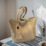 Large capacity commuting straw woven bag hand-held woven vacation style beach shoulder bag - Image 2