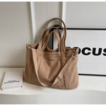 Crossbody Tote Bag in Corduroy, Large Capacity, Casual and Versatile, Shoulder Handbag for Fashionable Commuting - Image 10