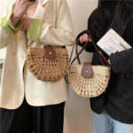 Straw woven bag women's beach bag crossbody shoulder bag armpit saddle bag - Image 5