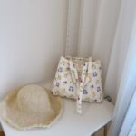 Floral Quilted Cotton Single Shoulder Large Bag with Large Capacity Mommy Bag and Book Bag - Image 4