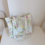 Floral Quilted Cotton Single Shoulder Large Bag with Large Capacity Mommy Bag and Book Bag - Image 10