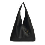 Solid color soft leather underarm bag