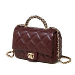 Metal chain diamond grid handbag - Image 7