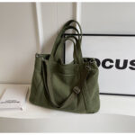 Crossbody Tote Bag in Corduroy, Large Capacity, Casual and Versatile, Shoulder Handbag for Fashionable Commuting - Image 8