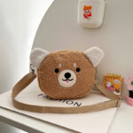 Cartoon plush small bag round embroidered teddy bear bag - Image 7