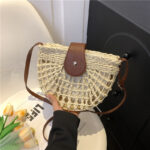 Straw woven bag women's beach bag crossbody shoulder bag armpit saddle bag - Image 6